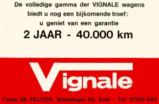 Vignale back of Dutch brochure